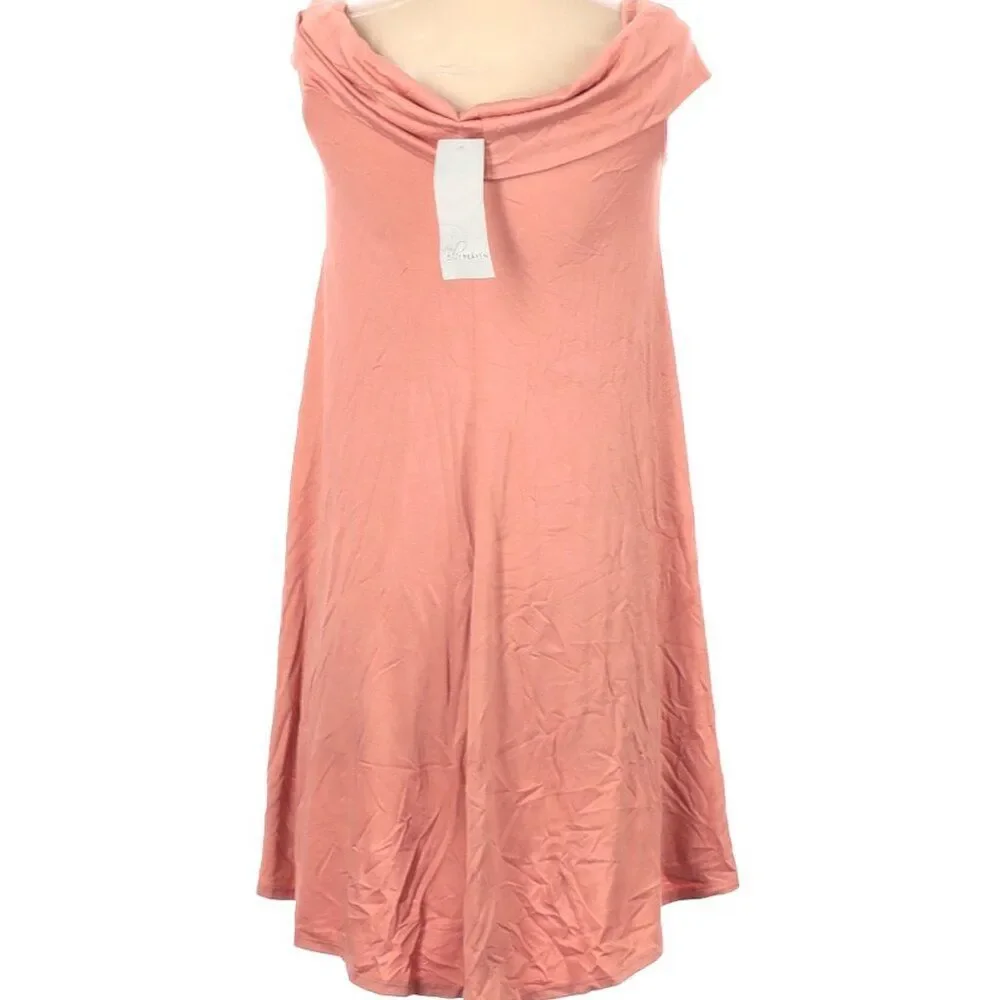 Blu Heaven Women's Dusty Pink Off-Shoulder Sleeveless Swing/Tent Dress-Size M